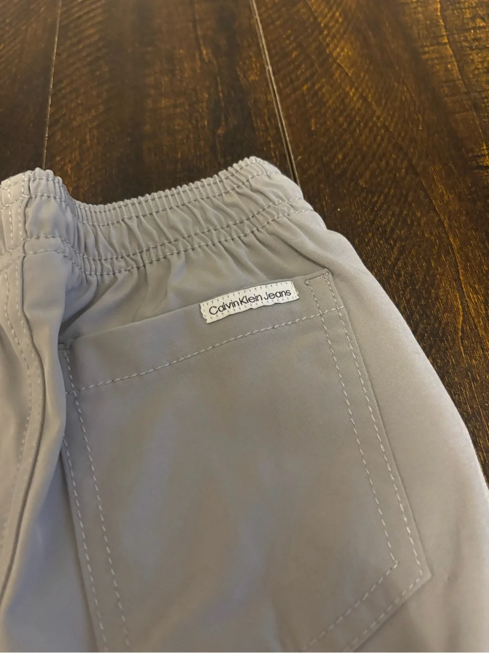 Calvin Klein Kids Light Gray Elastic Waist Jogger Pants